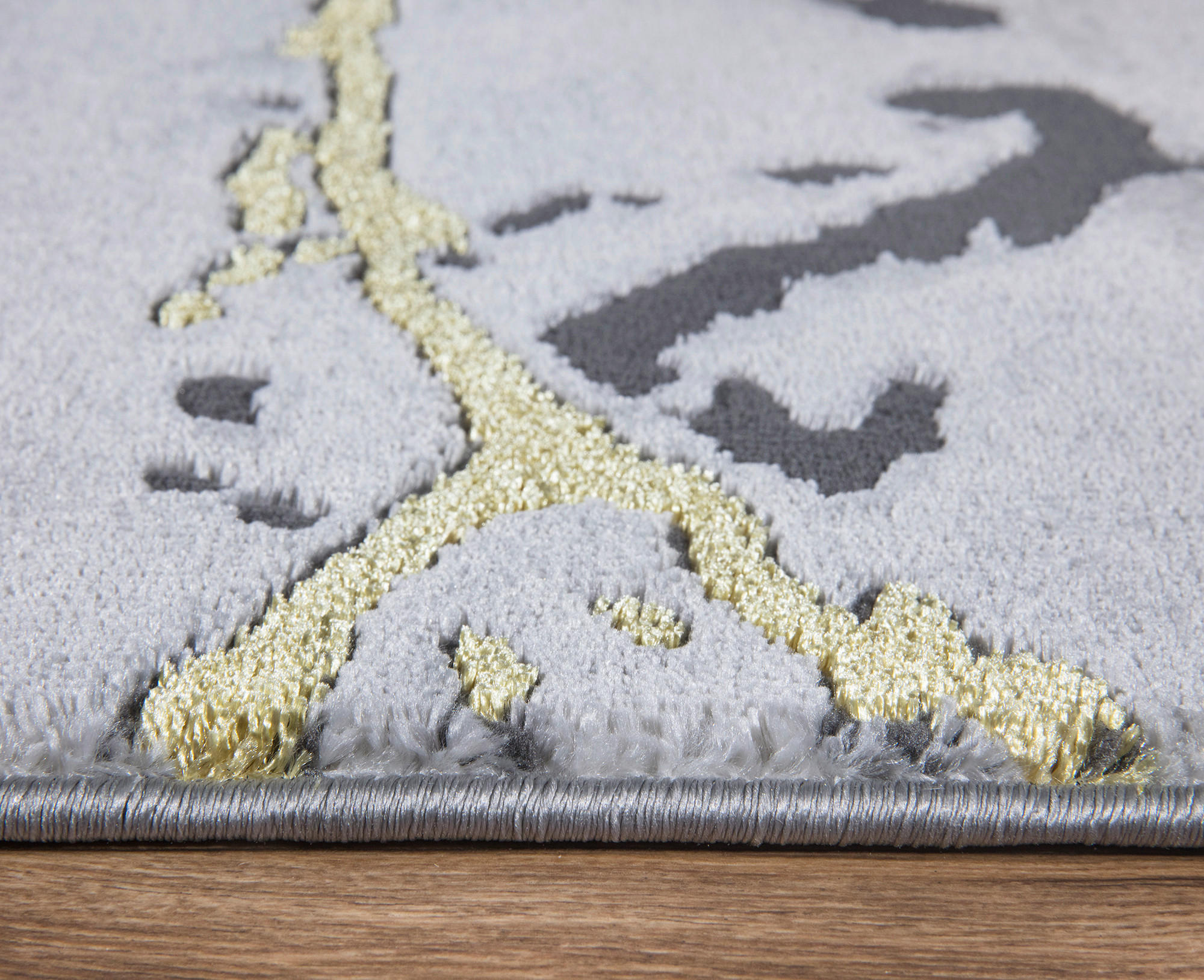 Thumbnail - Novel Webteppich Saphira, Gold, Dunkelgrau, Textil, Marmoroptik, rechteckig, 200x290 cm, Teppiche & Böden, Teppiche, Mod...