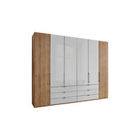 FALTTÜRENSCHRANK Weiss, Eiche Bianco  - Schieferfarben/Weiss, Konventionell, Glas/Holzwerkstoff (300/216/58cm) - Dieter Knoll