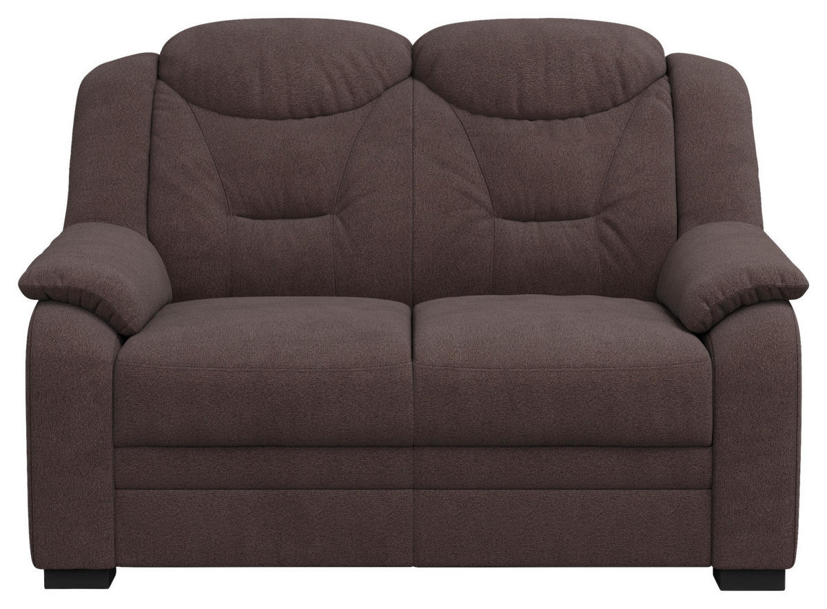 2-SITZER-SOFA in Chenille Braun  - Schwarz/Braun, Basics, Kunststoff/Textil (138/99/99cm) - MID.YOU