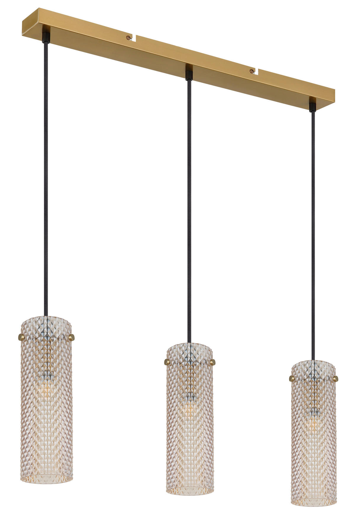HÄNGELEUCHTE KAROLO 65/8/120 cm   - Goldfarben/Schwarz, KONVENTIONELL, Glas/Textil (65/8/120cm) - Globo