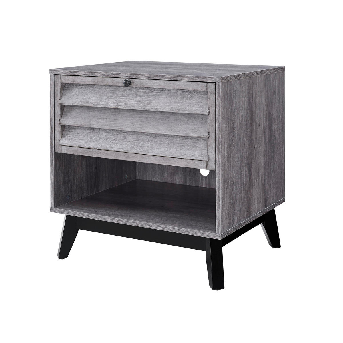 BEISTELLTISCH 60/50/61 cm furniert Eiche grau rechteckig  - Eiche grau/Schwarz, Design, Holz/Holzwerkstoff (60/50/61cm) - MID.YOU