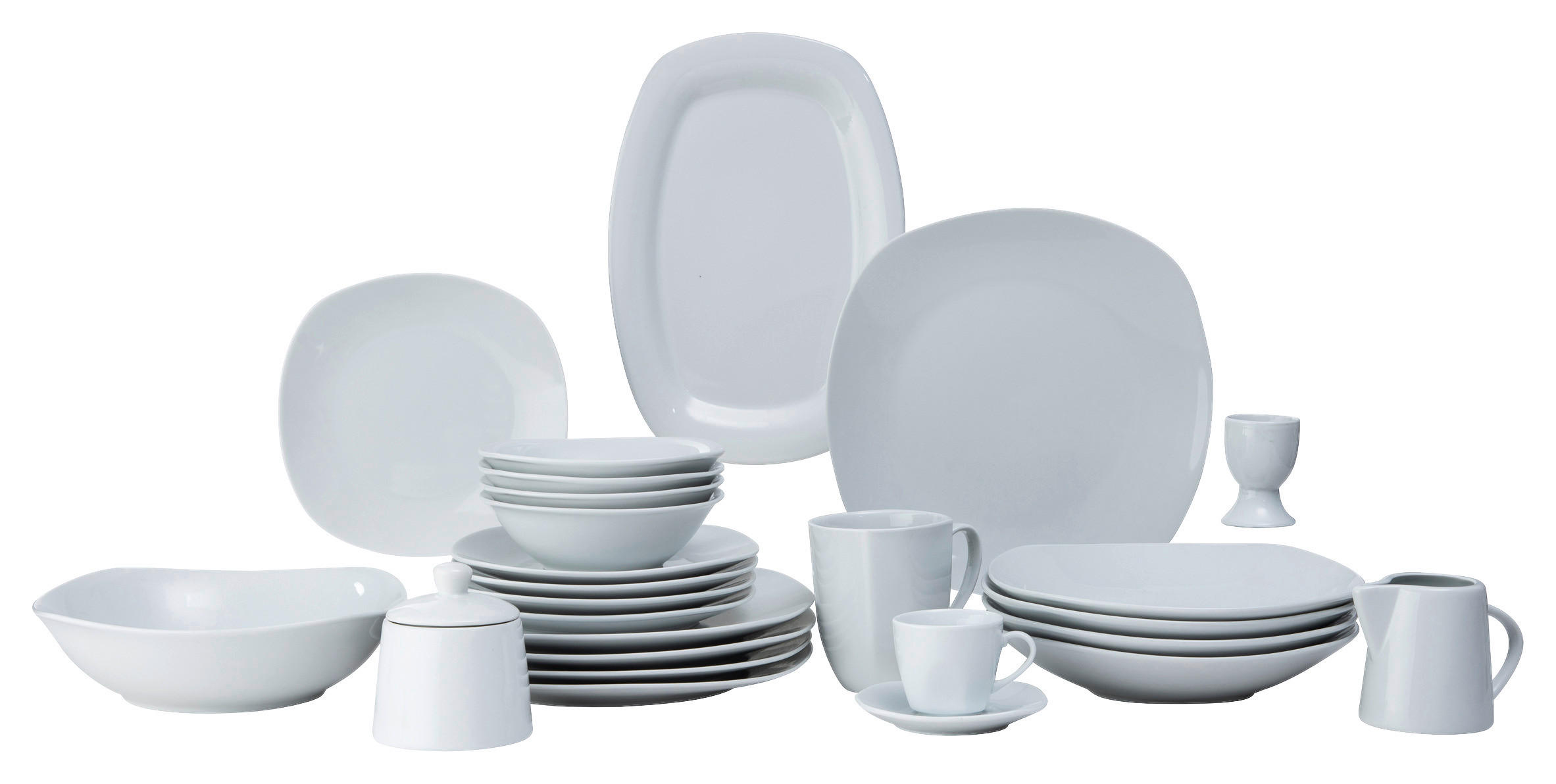 KOMBISERVICE 100-teilig  - Weiss, Lifestyle, Keramik