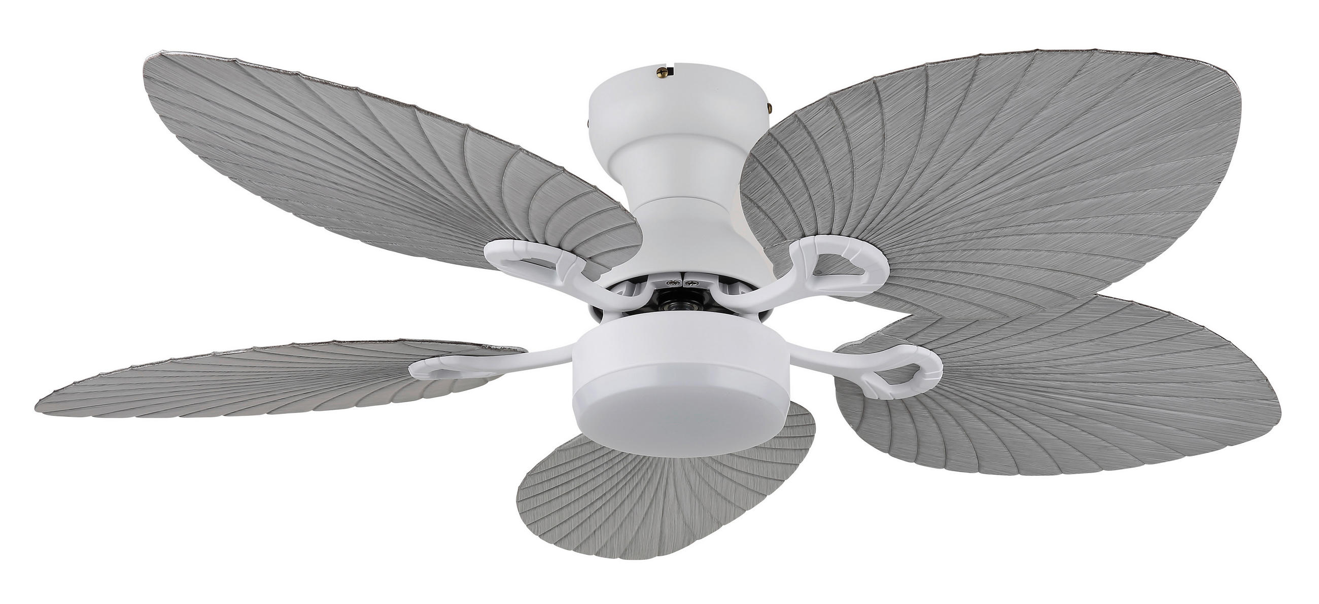 DECKENVENTILATOR - Opal/Weiß, KONVENTIONELL, Kunststoff/Metall (107/28,5cm) - Globo