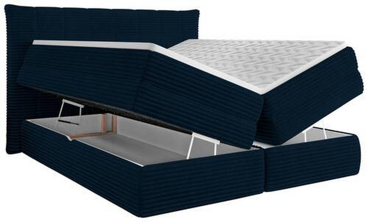 BOXSPRINGBETT 160/200 cm  in Dunkelblau  - Schwarz/Dunkelblau, Design, Kunststoff/Textil (160/200cm) - Esposa