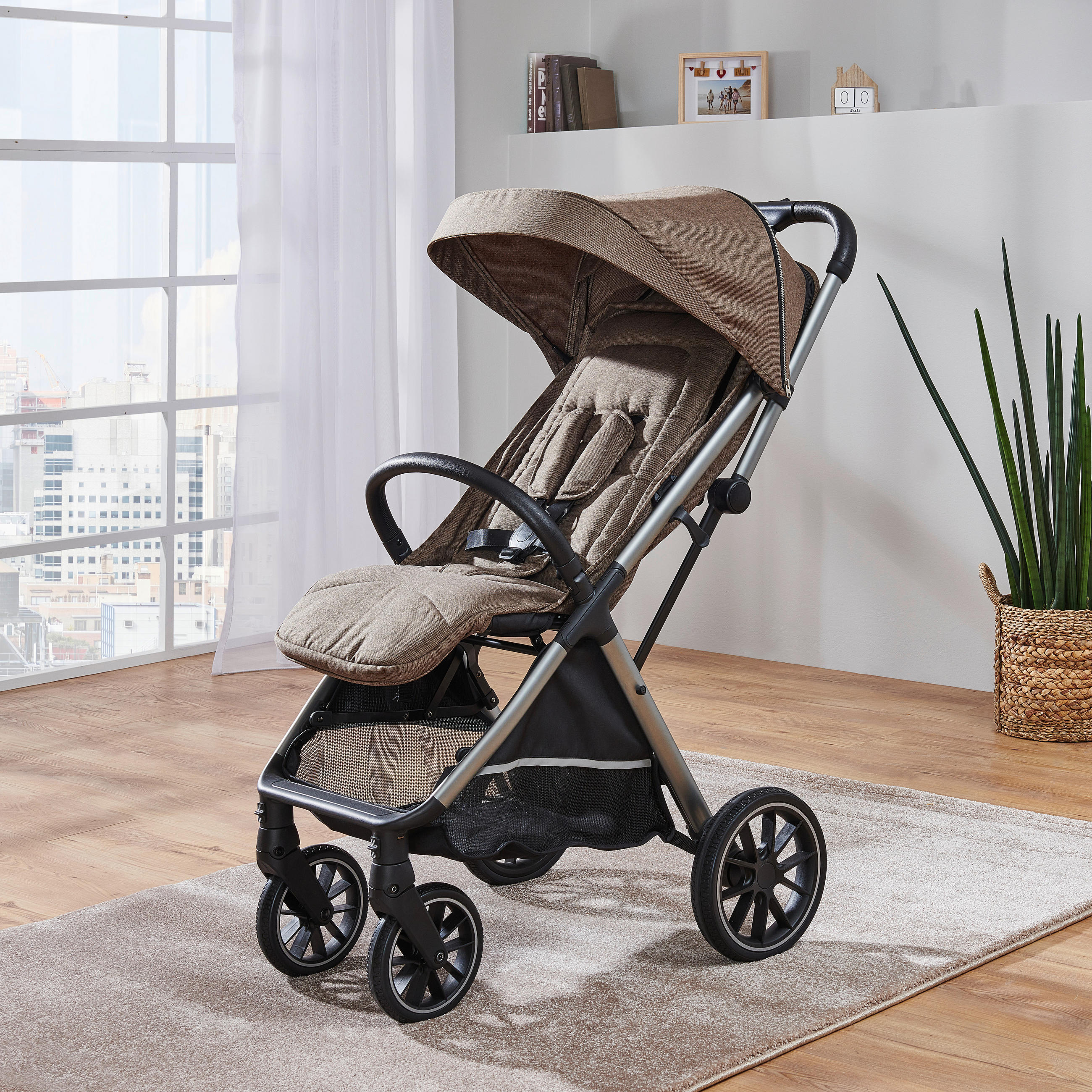 BUGGY TOUCH  - Alufarben/Braun, Trend, Textil/Metall (58/108/86cm) - Jimmylee