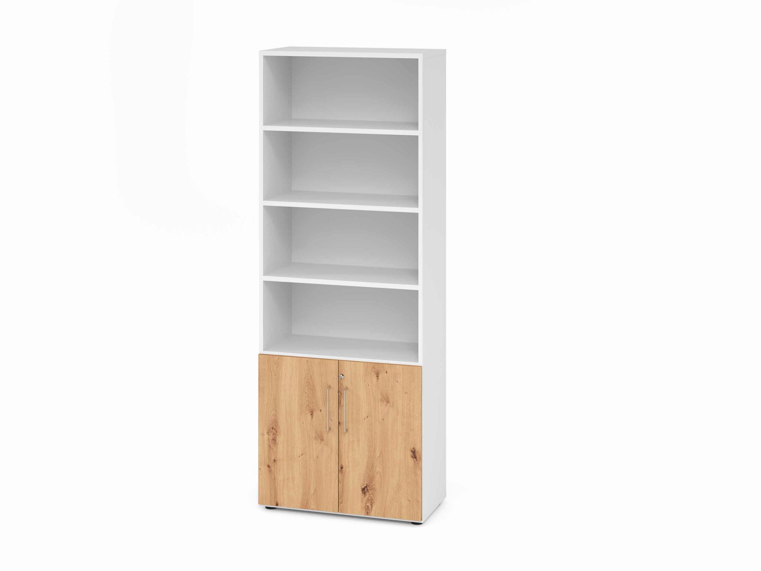 AKTENSCHRANK Weiß, Eiche dunkel  - Eiche dunkel/Weiß, Basics, Holzwerkstoff (80/215,6/41,7cm) - Venda