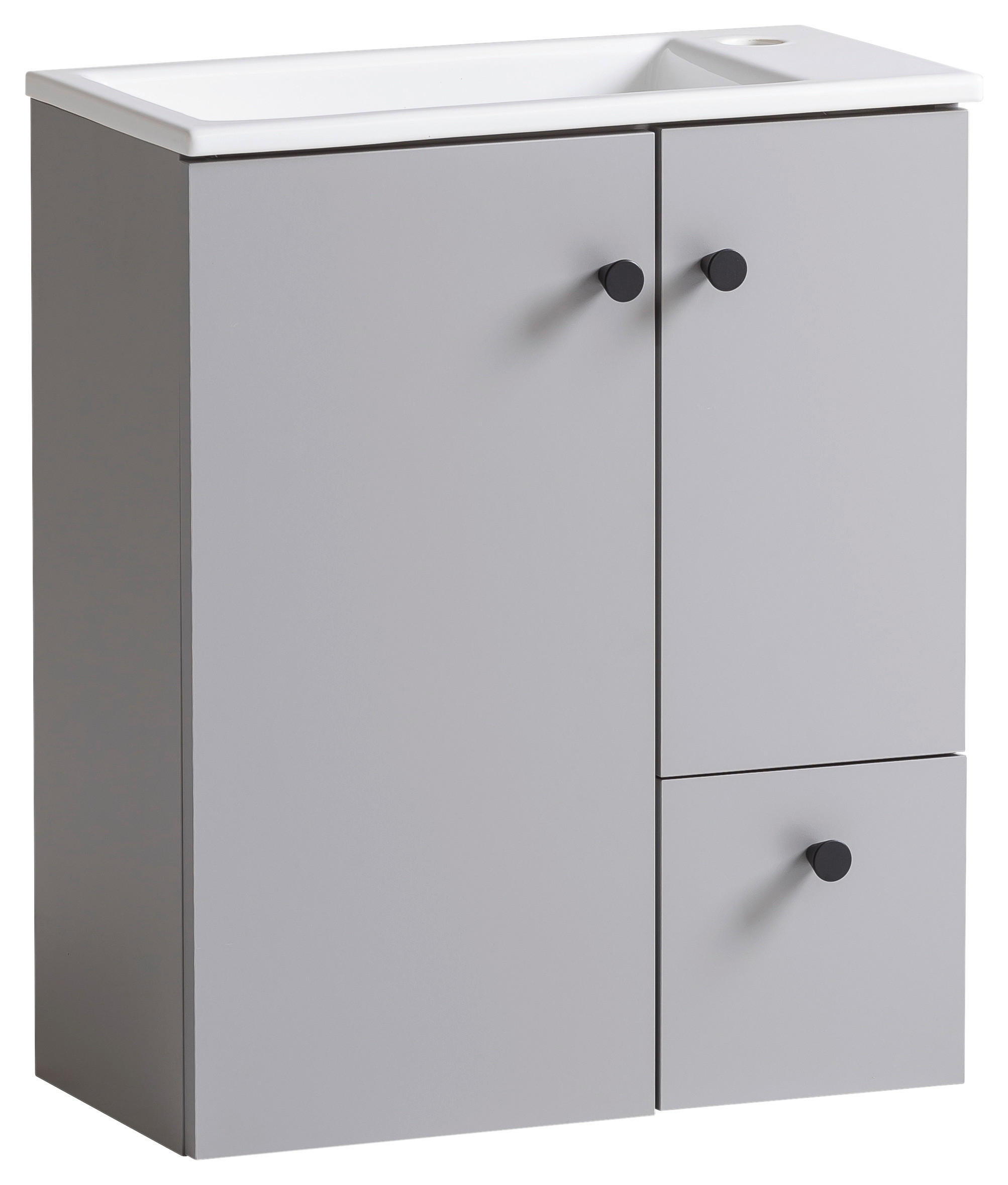 WASCHTISCHKOMBI  - Weiß Hochglanz/Schwarz, MODERN, Keramik/Holzwerkstoff (50/60/25cm) - MID.YOU