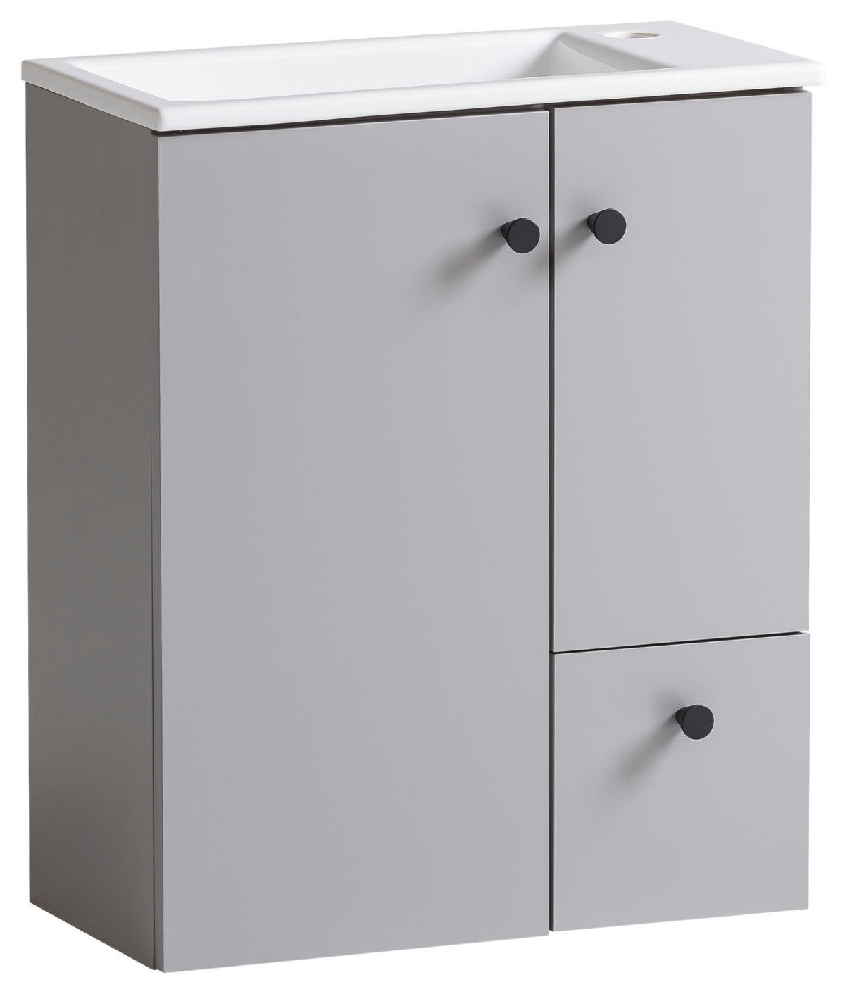 WASCHTISCHKOMBI  - Weiß Hochglanz/Schwarz, MODERN, Keramik/Holzwerkstoff (50/60/25cm) - MID.YOU