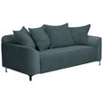 2-SITZER-SOFA in Cord, Velours Dunkelgrau  - Dunkelgrau/Schwarz, KONVENTIONELL, Textil/Metall (175/84/99cm) - Carryhome