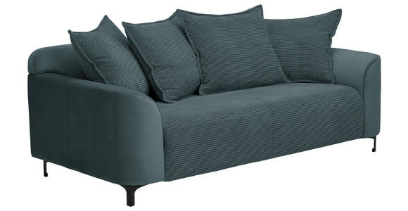 2-SITZER-SOFA in Cord, Velours Dunkelgrau  - Dunkelgrau/Schwarz, KONVENTIONELL, Textil/Metall (175/84/99cm) - Carryhome