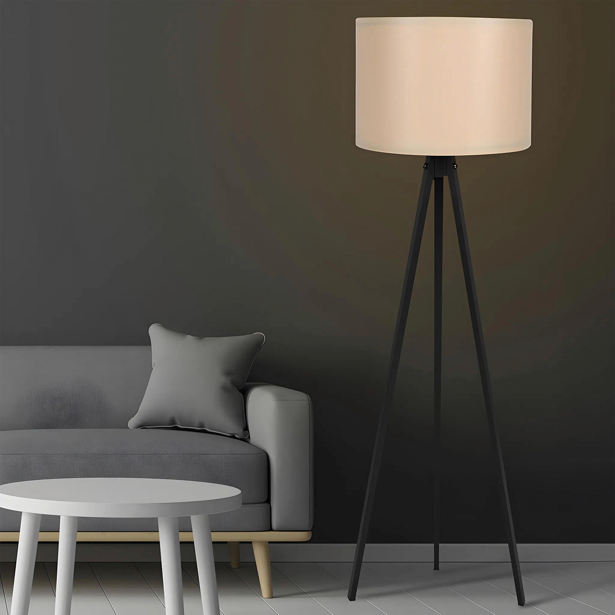 STEHLEUCHTE 38/145 cm    - Schwarz, Design, Holzwerkstoff/Kunststoff (38/145cm) - P & B