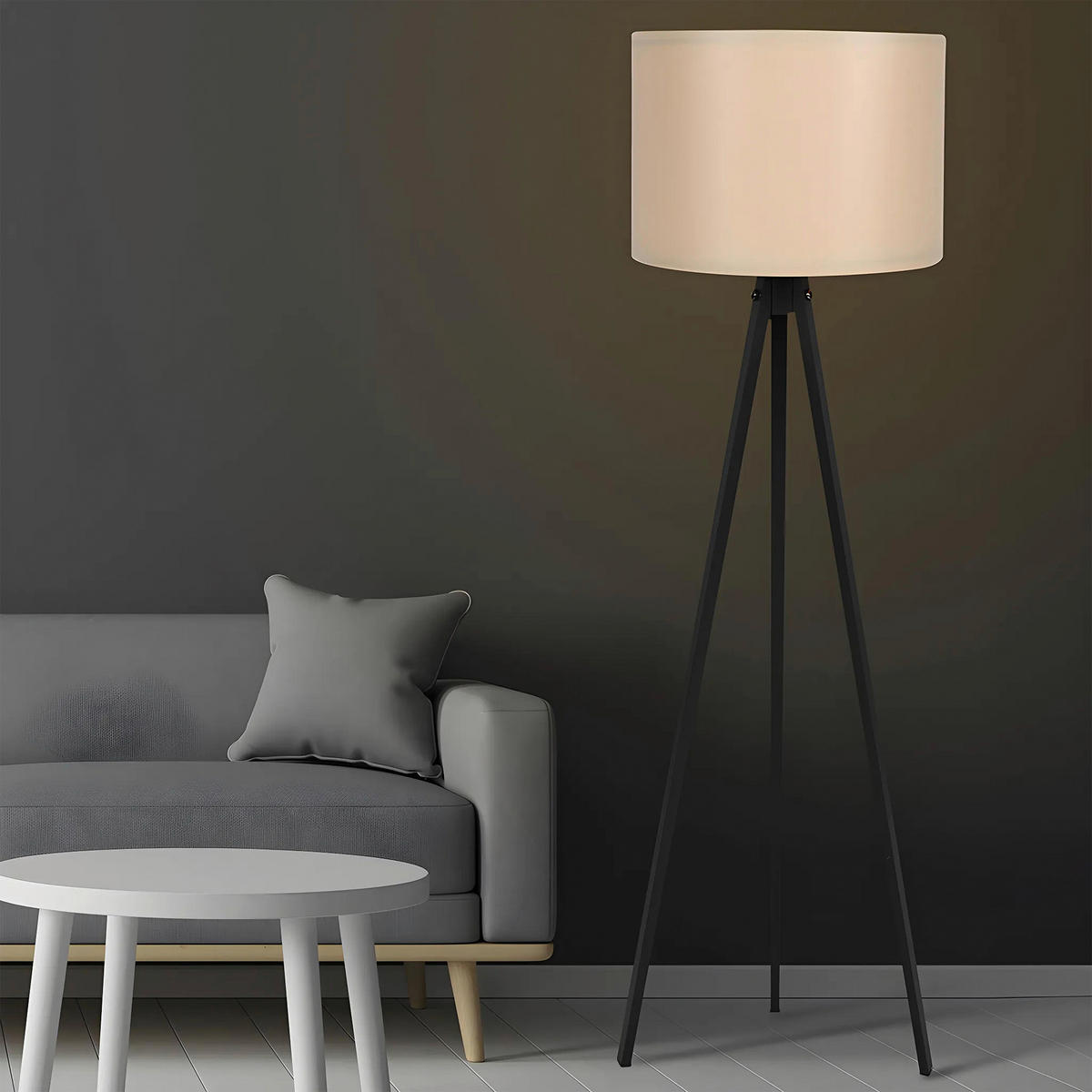 STEHLEUCHTE 38/145 cm    - Schwarz, Design, Holzwerkstoff/Kunststoff (38/145cm) - P & B