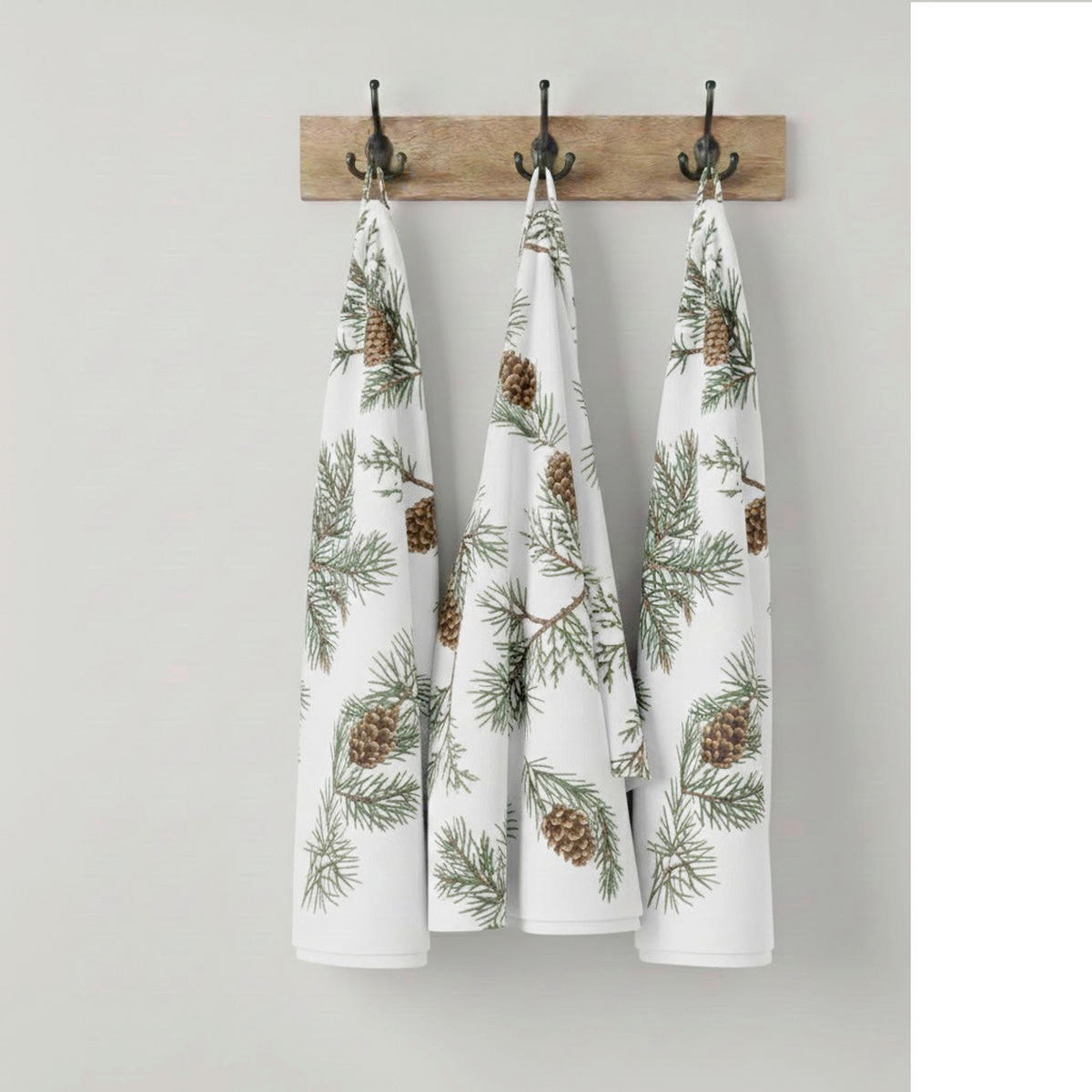 GESCHIRRTUCH-SET 3-teilig Waldgrün  - Waldgrün, Basics, Textil (50/70cm)