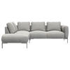 ECKSOFA Grau Webstoff, Flachgewebe  - Schwarz/Grau, Design, Textil/Metall (206/252cm) - Livetastic