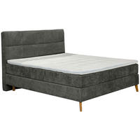 BOXSPRINGBETT 160/200 cm  in Anthrazit  - Eichefarben/Anthrazit, KONVENTIONELL, Holz/Textil (160/200cm) - Carryhome