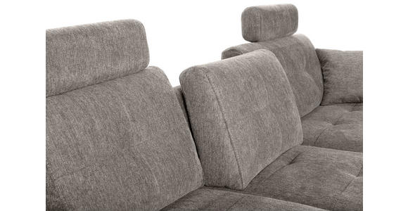 ECKSOFA in Mikrofaser Braun  - Chromfarben/Braun, MODERN, Kunststoff/Textil (276/193cm) - Hom`in