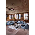 3-SITZER-SOFA in Leder Dunkelblau  - Anthrazit/Dunkelblau, Design, Leder/Metall (230/70/109cm) - Johann Jakob