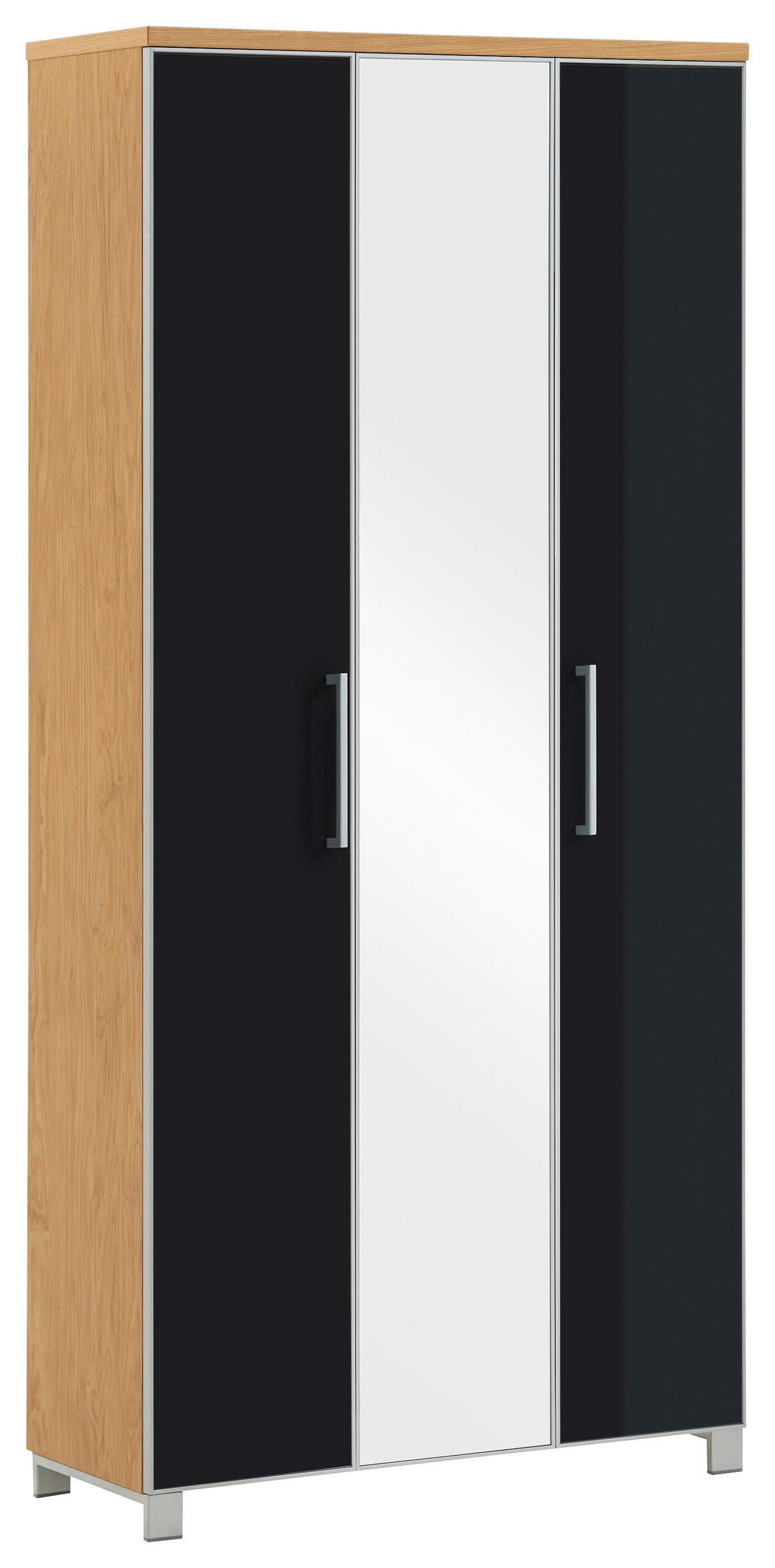 GARDEROBE 6-teilig  in 245/195/40 cm  - Taupe/Eichefarben, Design, Glas/Holz (245/195/40cm)