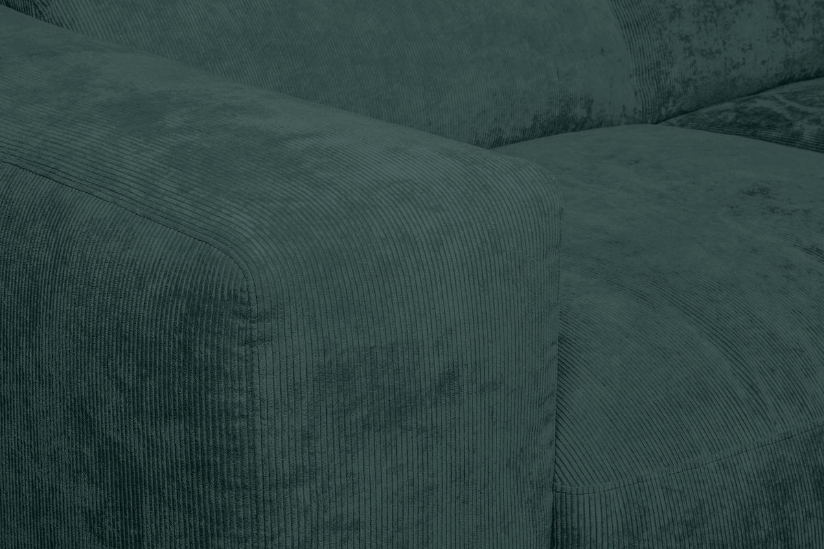 ECKSOFA HANNAH Grün Cord  - Schwarz/Grün, Design, Kunststoff/Textil (343/170cm) - MID.YOU