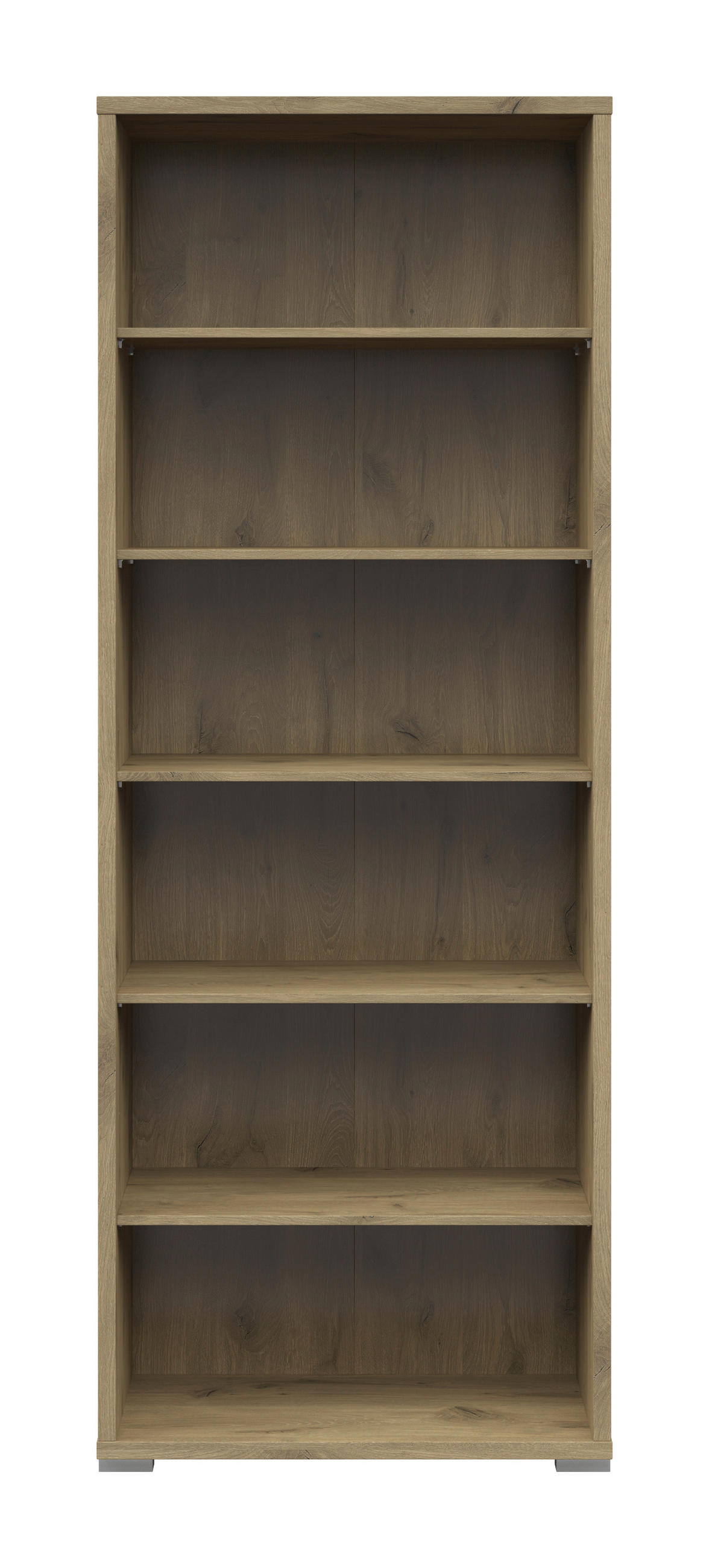 AKTENREGAL 79,7/210,4/39,5 cm  - Eichefarben/Silberfarben, KONVENTIONELL, Holzwerkstoff/Kunststoff (79,7/210,4/39,5cm) - Voleo
