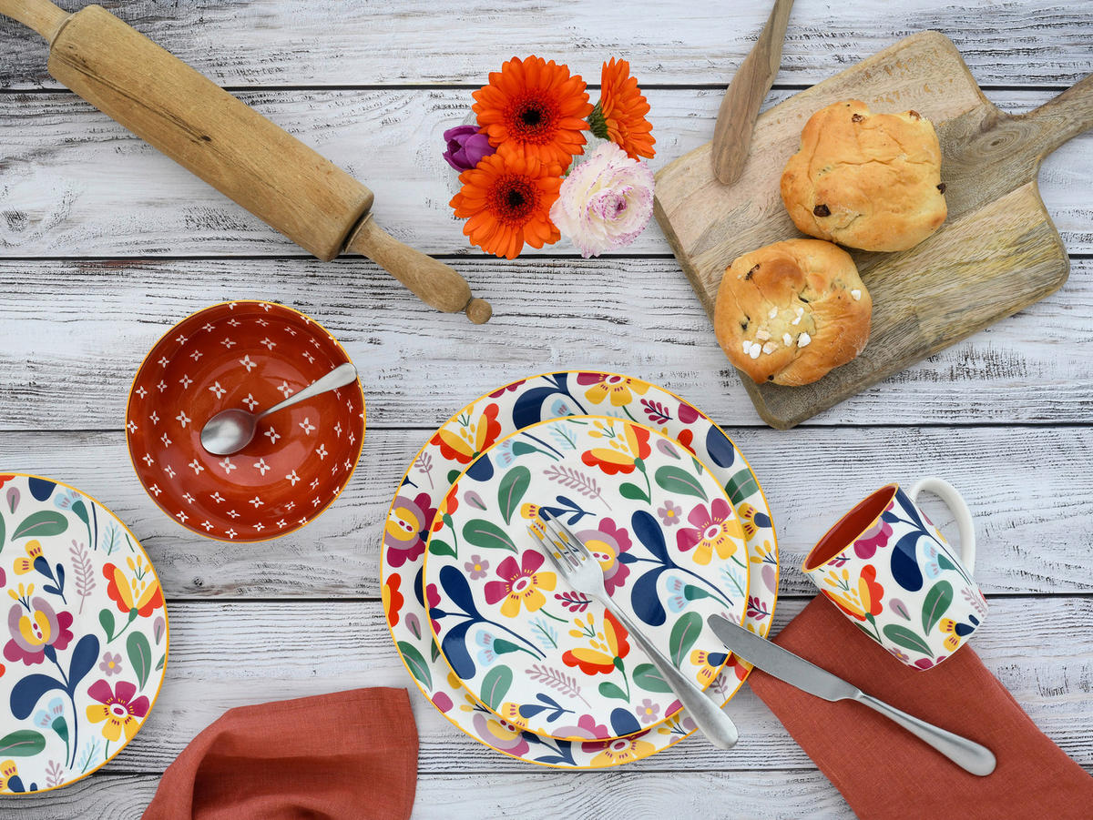 JÍDELNÍ SOUPRAVA, kamenina - vícebarevná, Design, keramika - Creatable