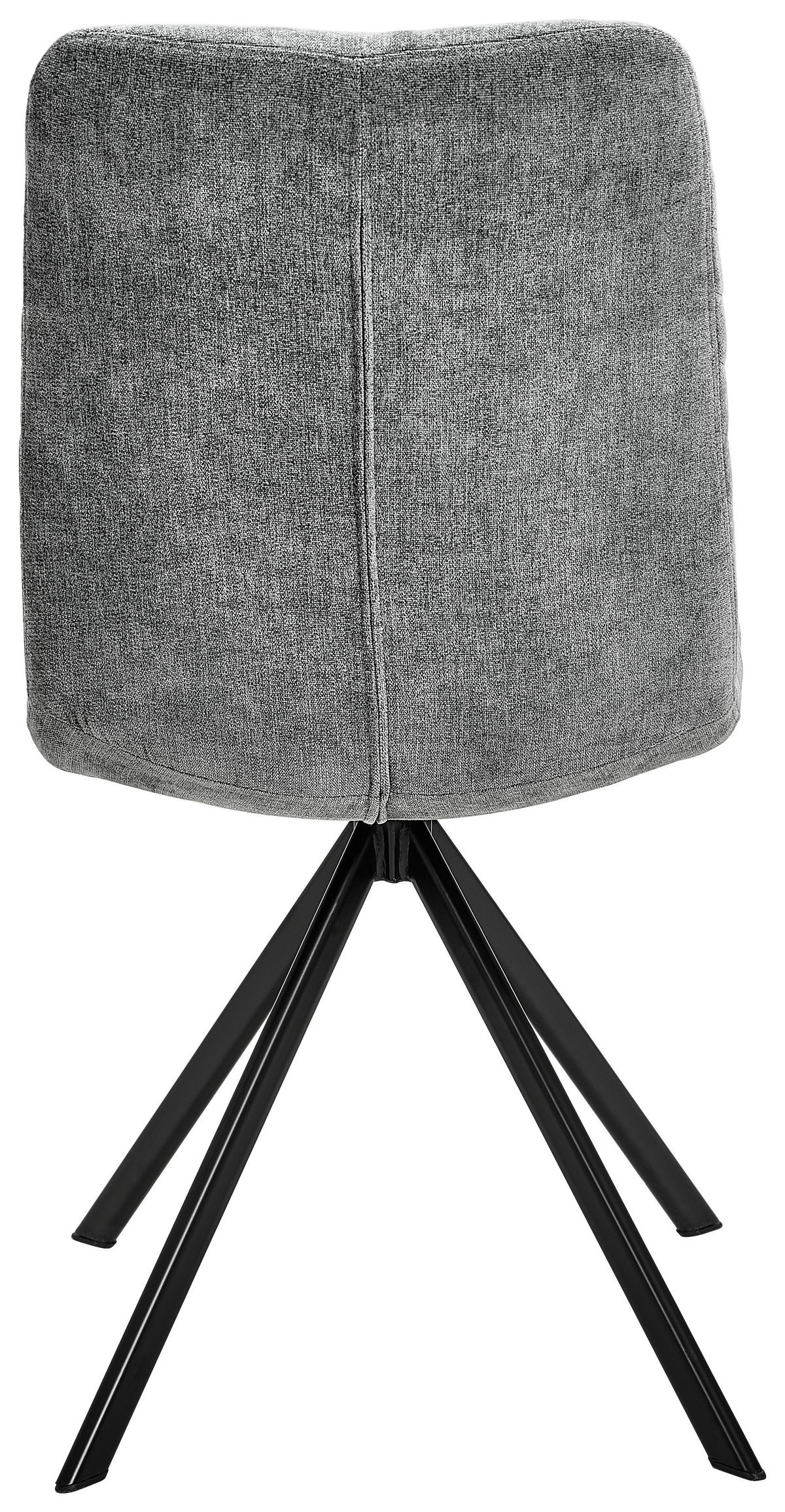 STUHL - Dunkelgrau/Schwarz, Design, Textil/Metall (47/87/61cm) - Xora