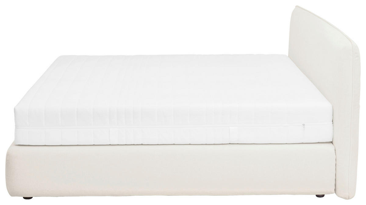 BOXSPRINGBETT 180/200 cm,  in Creme, H2 + H3 = mittel + fest  - Creme/Schwarz, Design, Kunststoff/Textil (180/200cm) - RUF Betten