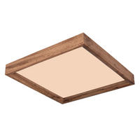 STROPNÍ LED SVÍTIDLO, 30/30/7.5 cm - bílá/tmavě hnědá, Design, kov/kompozitní dřevo (30/30/7.5cm)