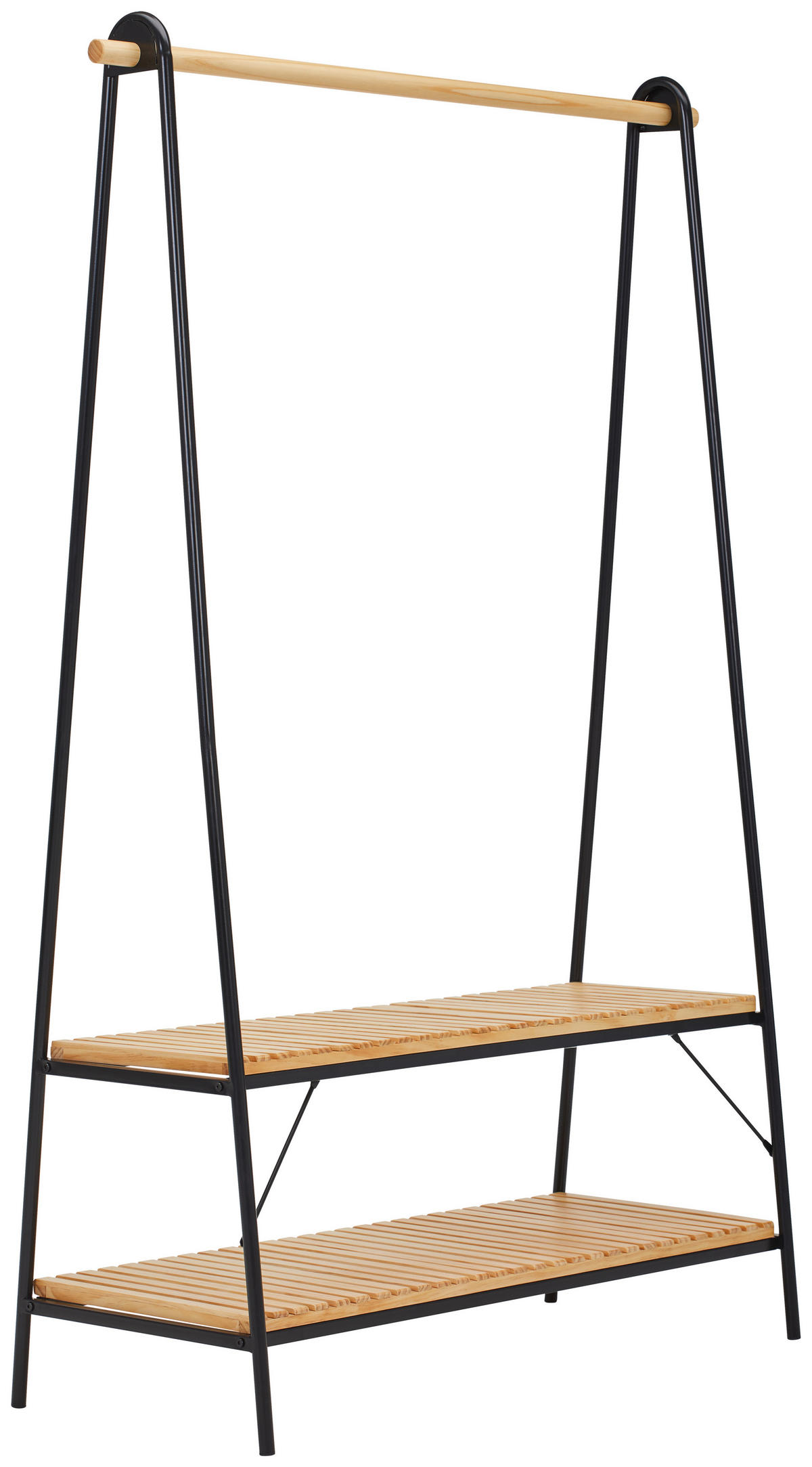 KLÄDHÄNGARE - furufärgad/svart, Design, metall/trä (111,5/170/45cm) - Carryhome