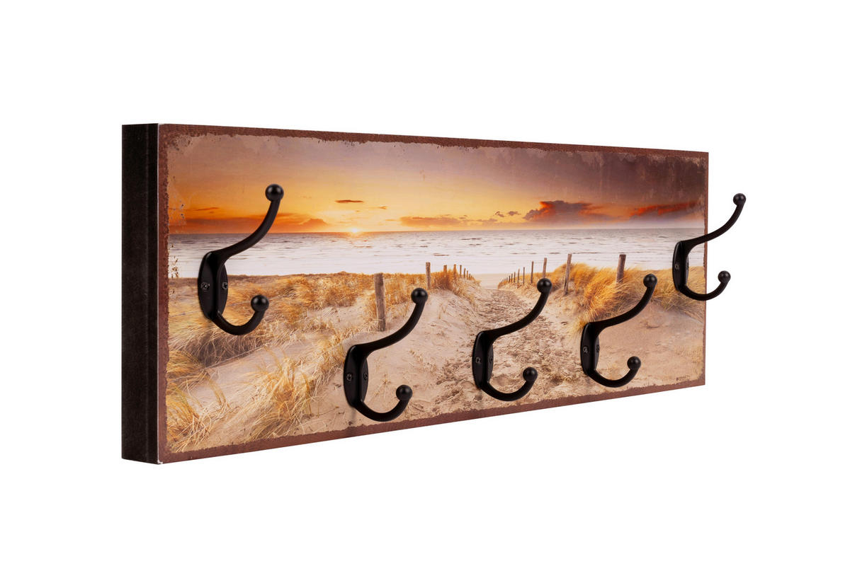 HAKENLEISTE  in Multicolor, Schwarz  - Multicolor/Schwarz, Design, Holzwerkstoff/Metall (60/20/9,3cm)