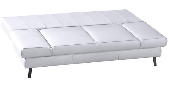 SCHLAFSOFA Weiß Echtleder - Schwarz/Weiß, Design, Leder/Metall (200/85/90cm) - Novel
