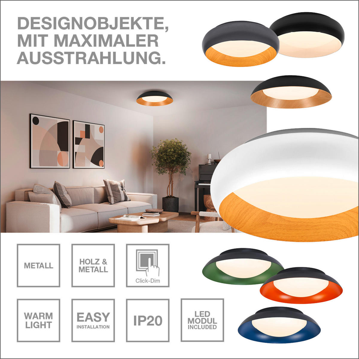 LED-DECKENLEUCHTE 30/9,5 cm   - KONVENTIONELL, Metall (30/9,5cm) - Ledvance