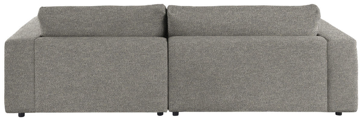 ECKSOFA in Flachgewebe Graubraun  - Graubraun/Schwarz, Design, Kunststoff/Textil (270/190cm) - Lomoco