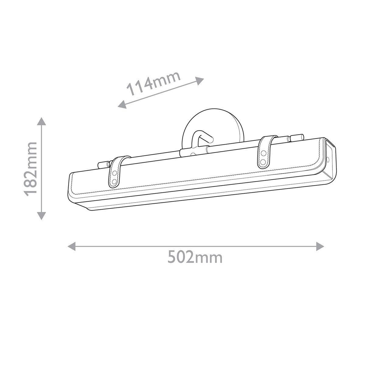 WANDLEUCHTE    - Messingfarben, KONVENTIONELL, Leder/Kunststoff (18,2/50,2/11,4cm) - Elstead Lighting