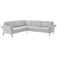 ECKSOFA Platinfarben Flachgewebe  - Platinfarben/Schwarz, KONVENTIONELL, Textil/Metall (253/273cm) - Pure Home Comfort