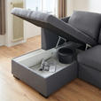 ECKSOFA inkl.Funktionen Grau Webstoff  - Schwarz/Grau, Design, Kunststoff/Textil (238/158cm) - Xora