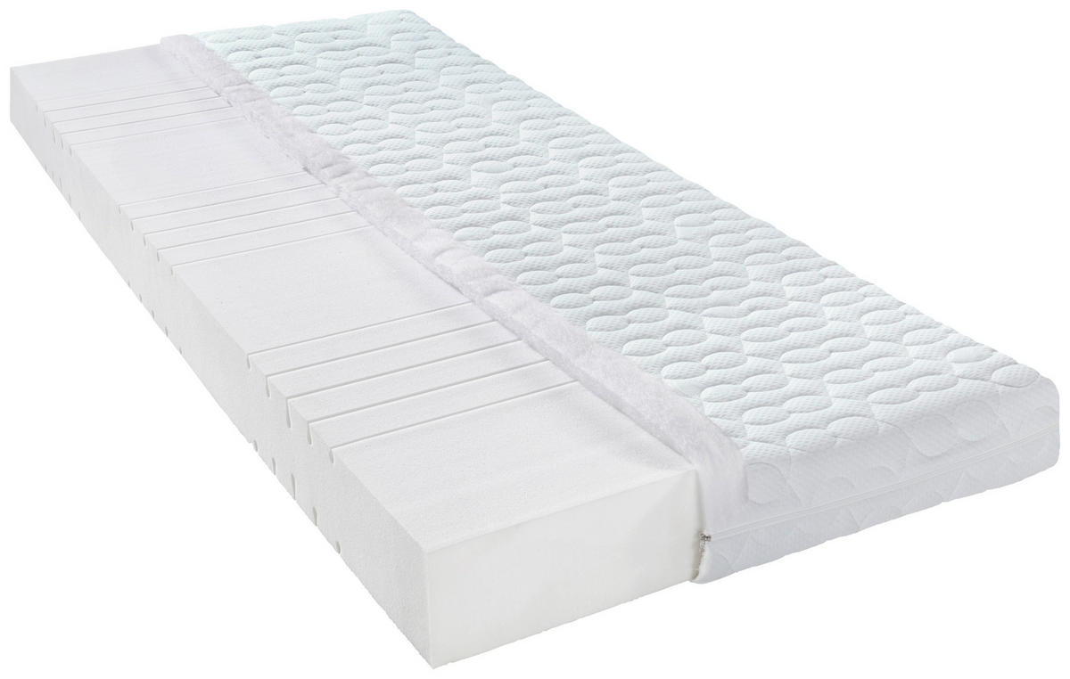 KALTSCHAUMMATRATZE 120/200 cm Höhe ca. 16 cm  - Weiß, Basics, Textil (120/200cm) - Sleeptex
