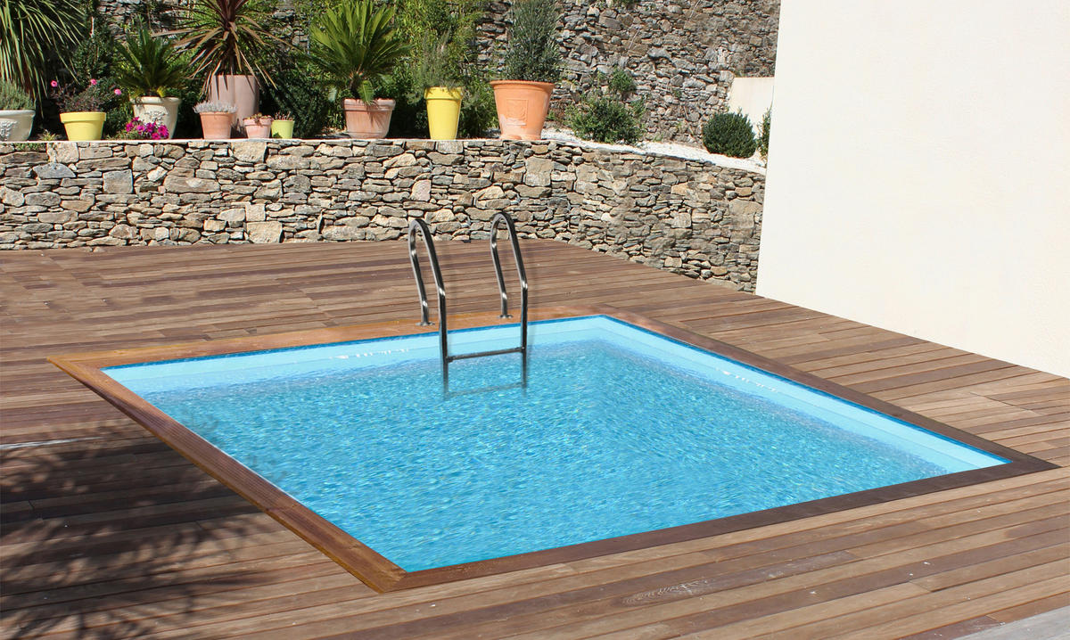 POOL-SET 2024 305/305/119 cm  - Kieferfarben, KONVENTIONELL, Holz (305/305/119cm) - Gre