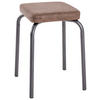 STAPELHOCKER in Metall, Textil Anthrazit, Braun  - Anthrazit/Braun, KONVENTIONELL, Textil/Metall (36/49/36cm)