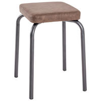 STAPELHOCKER in Metall, Textil Anthrazit, Braun  - Anthrazit/Braun, KONVENTIONELL, Textil/Metall (36/49/36cm)