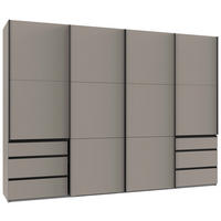 SCHWEBETÜRENSCHRANK 300/216/65 cm,  in Sahara, 4 Tür(en)  - Schwarz/Sahara, MODERN, Holzwerkstoff/Metall (300/216/65cm) - MID.YOU