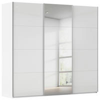 SCHWEBETÜRENSCHRANK 242/236/68 cm 3-türig Weiß  - Alufarben/Weiß, Basics, Glas/Holzwerkstoff (242/236/68cm) - Novel