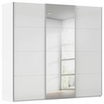 SCHWEBETÜRENSCHRANK 242/236/68 cm 3-türig Weiß  - Alufarben/Weiß, Basics, Glas/Holzwerkstoff (242/236/68cm) - Novel