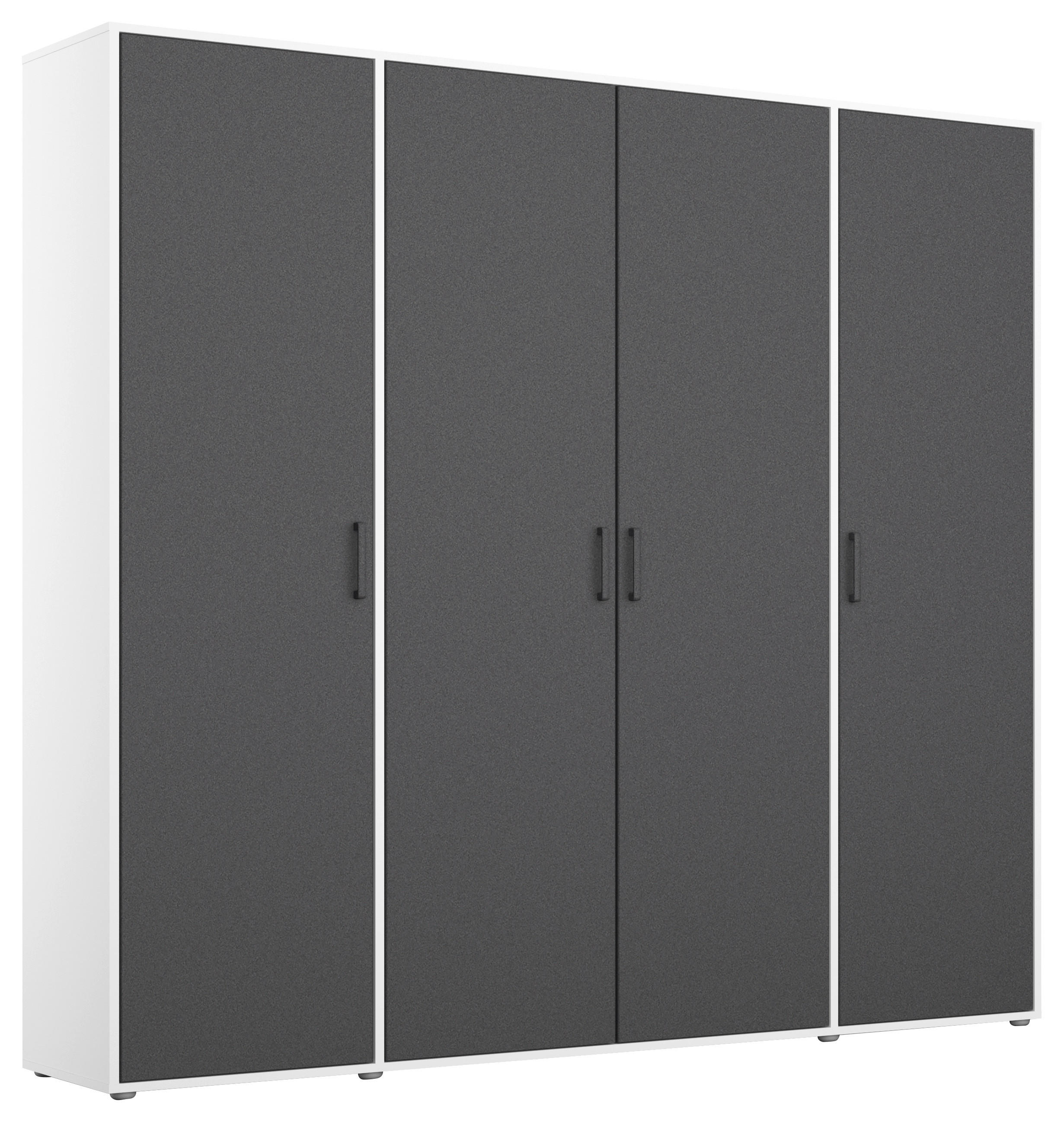 DREHTÜRENSCHRANK in Weiss, Grau  - Weiss/Grau, Modern, Holzwerkstoff/Kunststoff (187/194/53cm) - Rauch Möbel