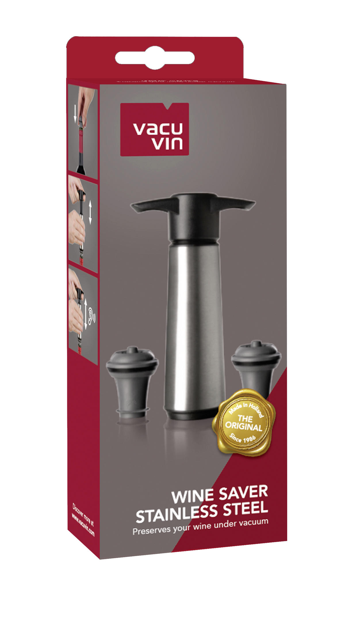SET ZA VINO  - Basics, metal/plastika - Vacu Vin