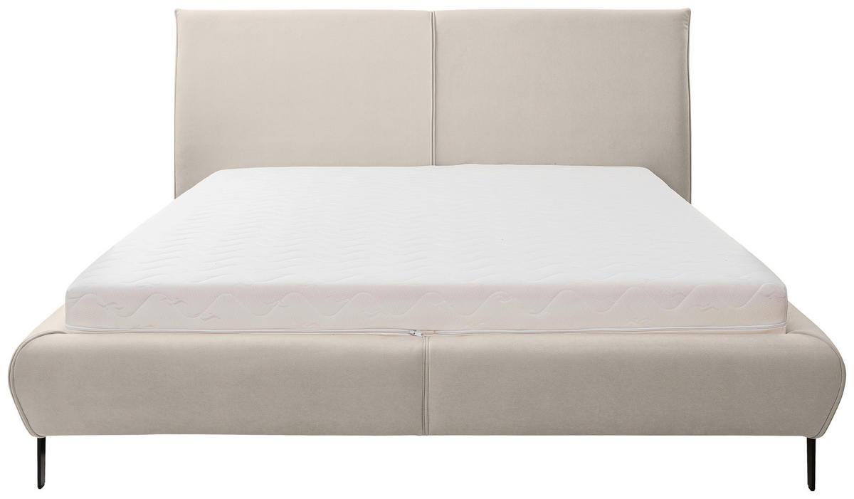 KÁRPITOZOTT ÁGY 180/200 cm  krém  - fekete/krém, Modern, textil/fa (180/200cm) - MID.YOU