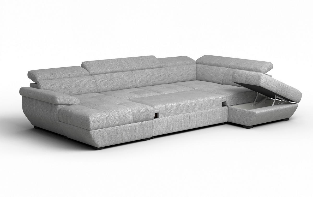 WOHNLANDSCHAFT Grau  - Schwarz/Grau, Konventionell, Kunststoff/Textil (170/332/224cm) - Livetastic