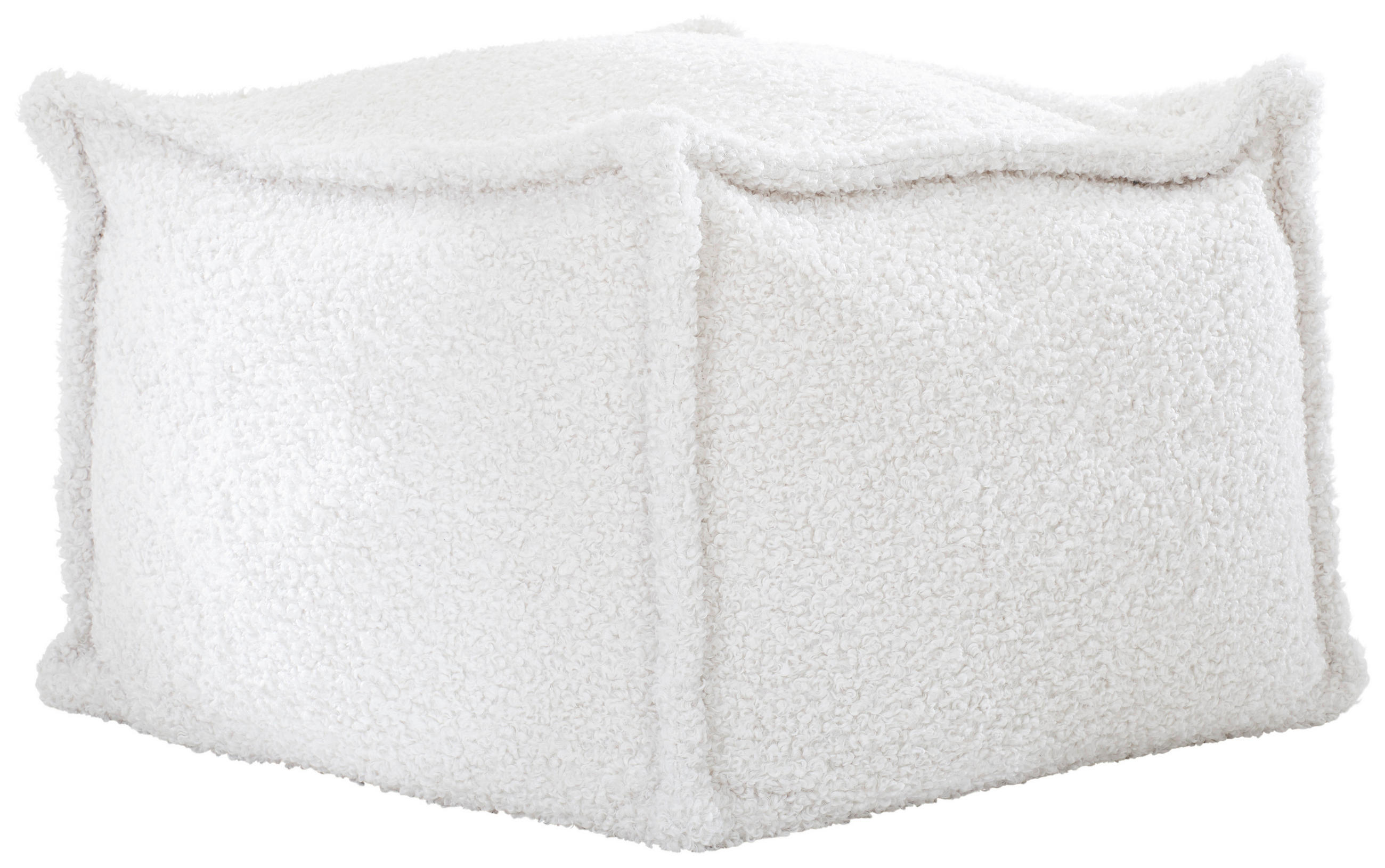POUF Bouclé Naturfarben 70/70/40 cm  - Naturfarben, Design, Textil (70/70/40cm) - Carryhome