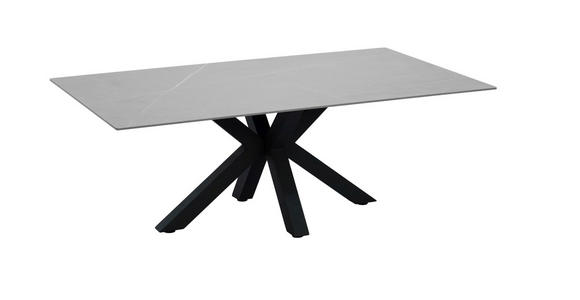 COUCHTISCH rechteckig Grau, Schwarz 120/70/43 cm  - Schwarz/Grau, Design, Keramik/Metall (120/70/43cm) - Novel