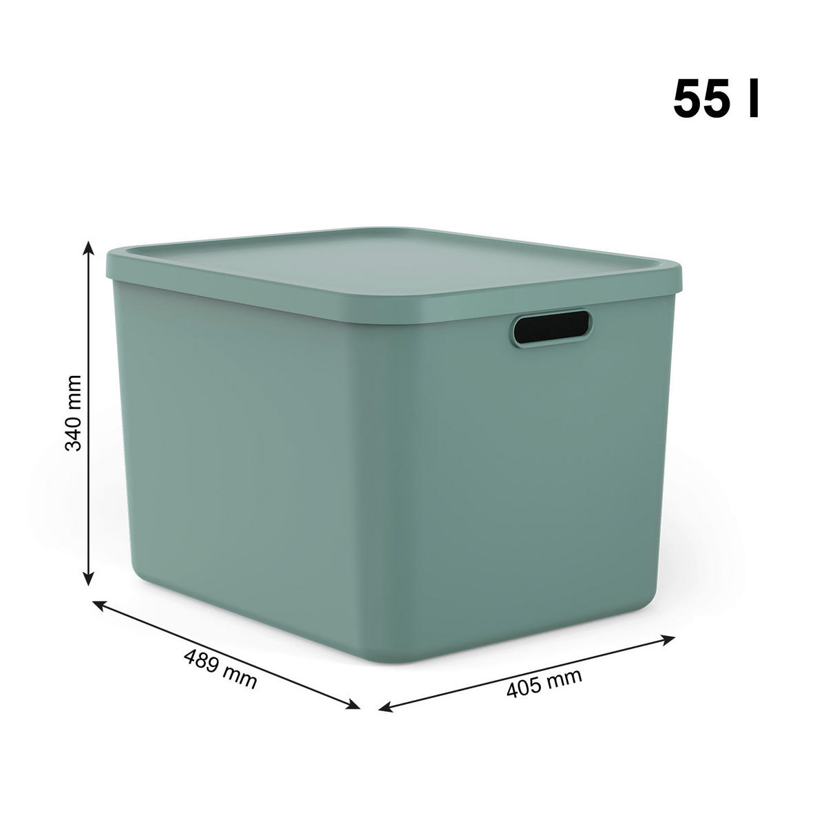 AUFBEWAHRUNGSBOX - Mintgrün, Basics, Kunststoff (48,9/40,5/34cm) - Rotho